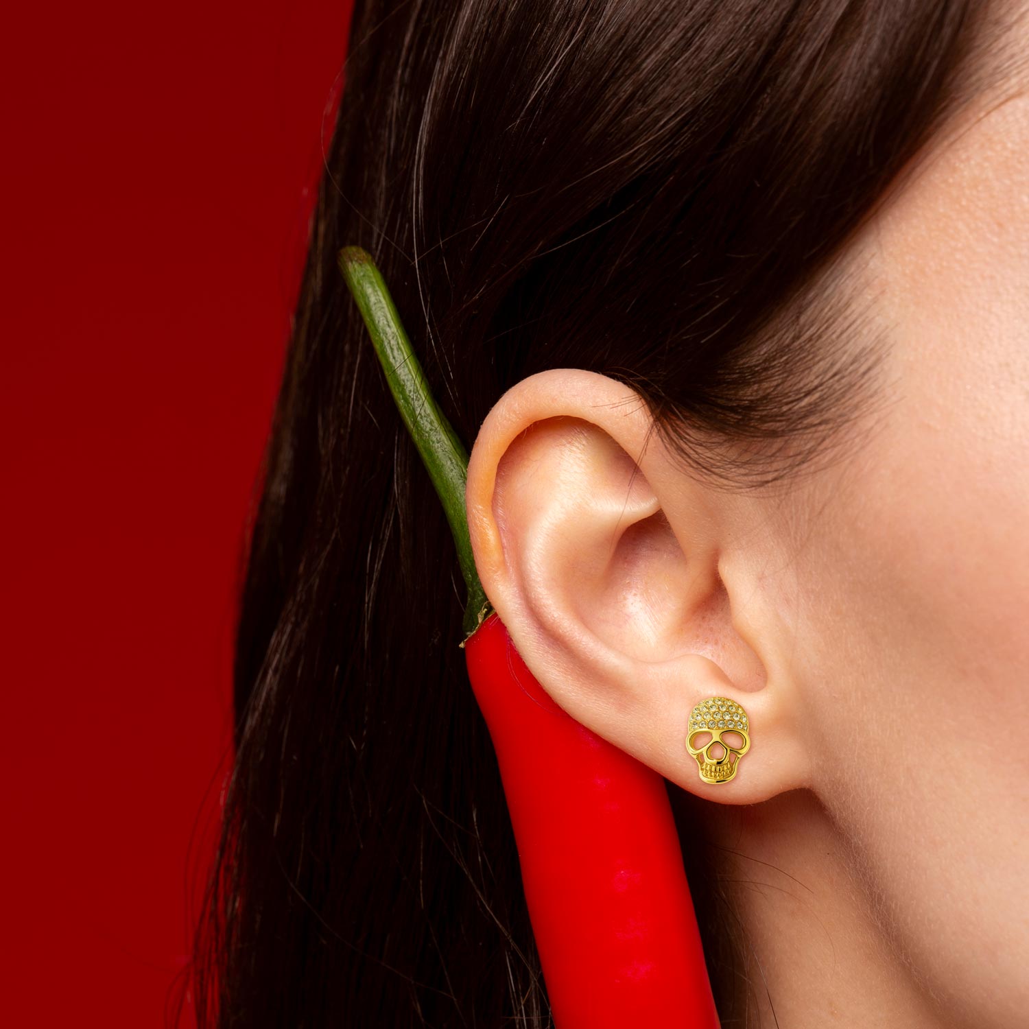 Boucles d'Oreilles Tête de Mort avec Cristal Swarovski® Elements Oh, mes Bijoux !