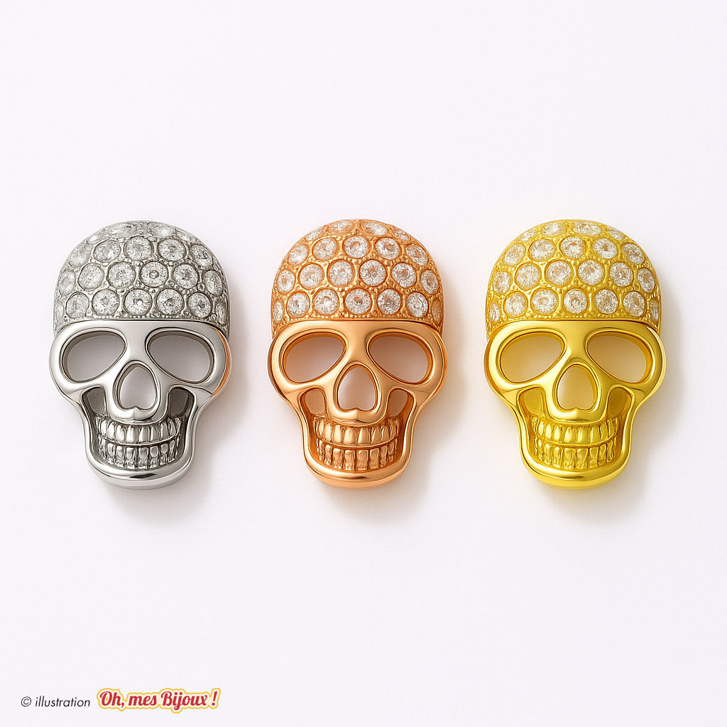 Boucles d'Oreilles Tête de Mort avec Cristal Swarovski® Elements Oh, mes Bijoux !