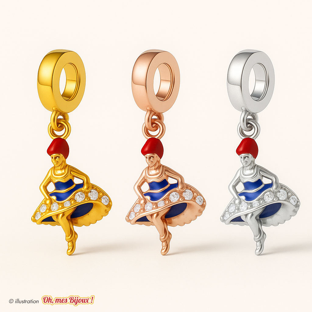 Charm French Cacan avec Cristal Swarovski® Elements pour Bracelet Oh, mes Bijoux !