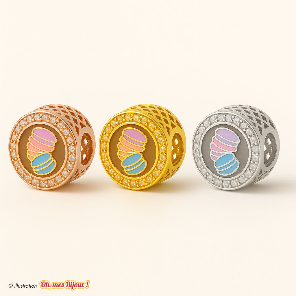 Charm Macarons avec Cristal Swarovski® Elements pour Bracelet Oh, mes Bijoux !