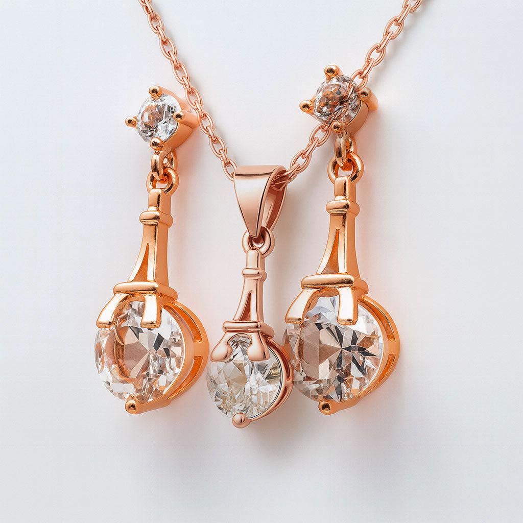 Ensemble Pendentif et Boubles d'Oreilles Tour Eiffel Oh, mes Bijoux !