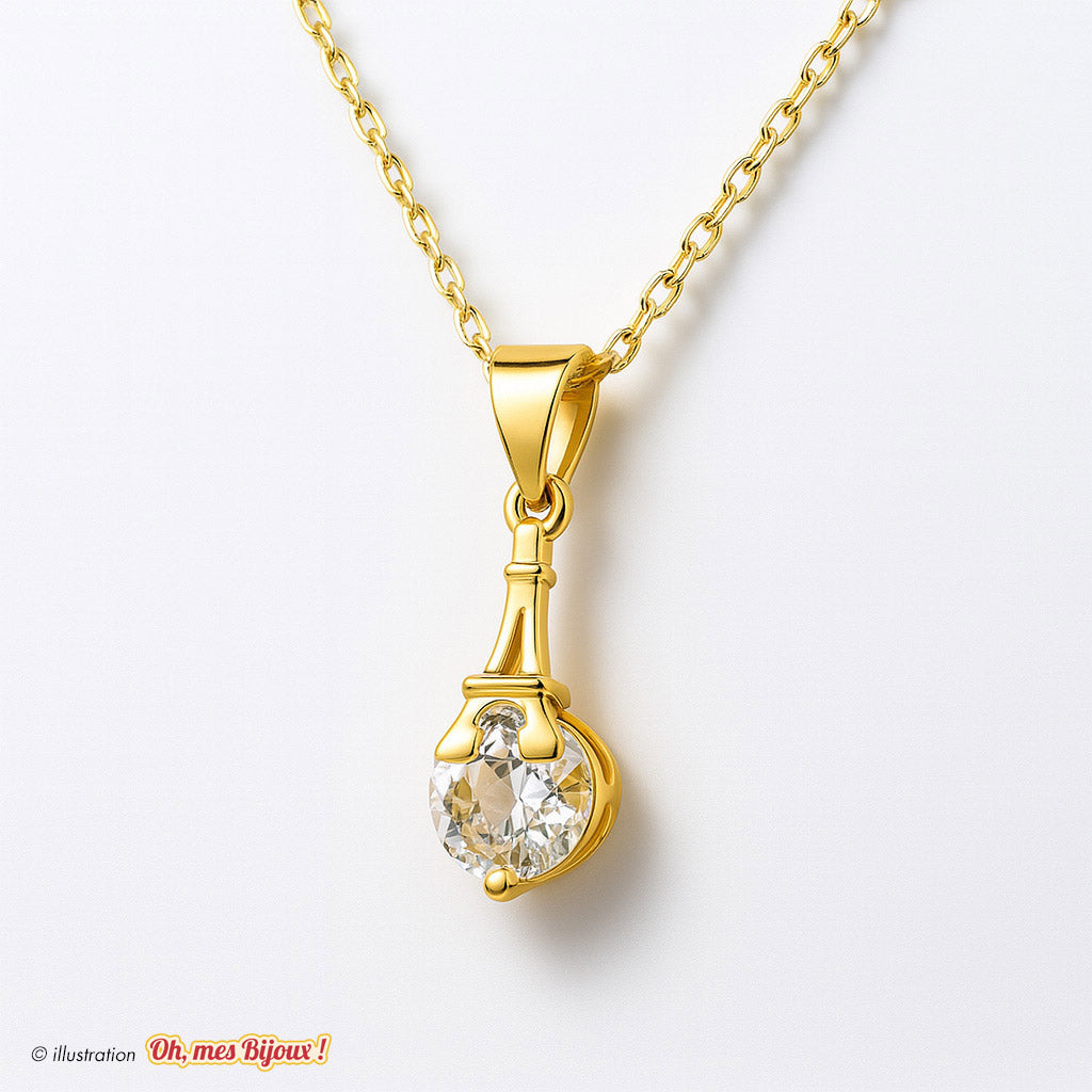 Collier avec Pendentif Tour Eiffel avec Cristal Swarovski® Elements