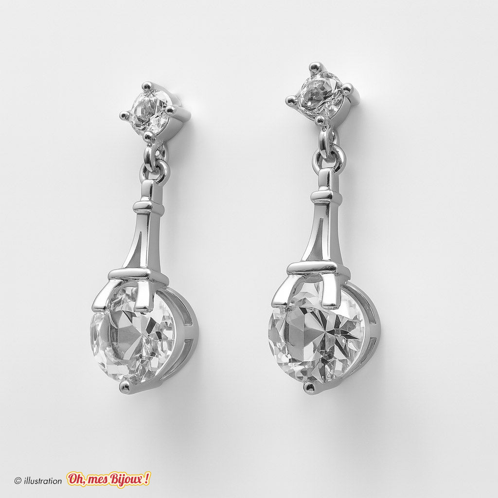 Boucles d’Oreilles Tour Eiffel avec Cristal Swarovski® Elements