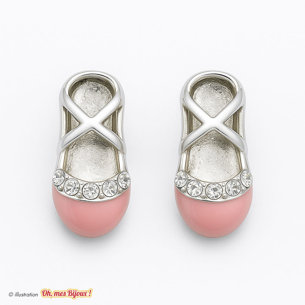 Boucles d'Oreilles Chaussons de Ballerine avec Cristal Swarovski® Elements Oh, mes Bijoux !
