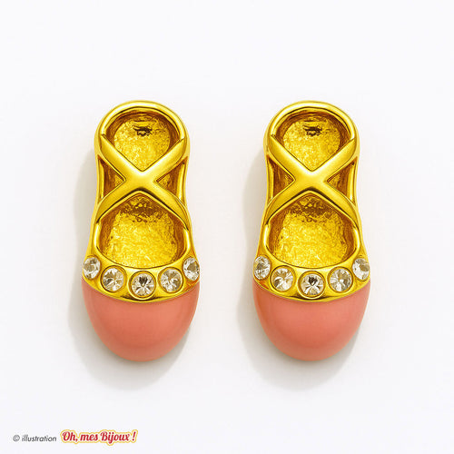 Boucles d'Oreilles Chaussons de Ballerine avec Cristal Swarovski® Elements Oh, mes Bijoux !