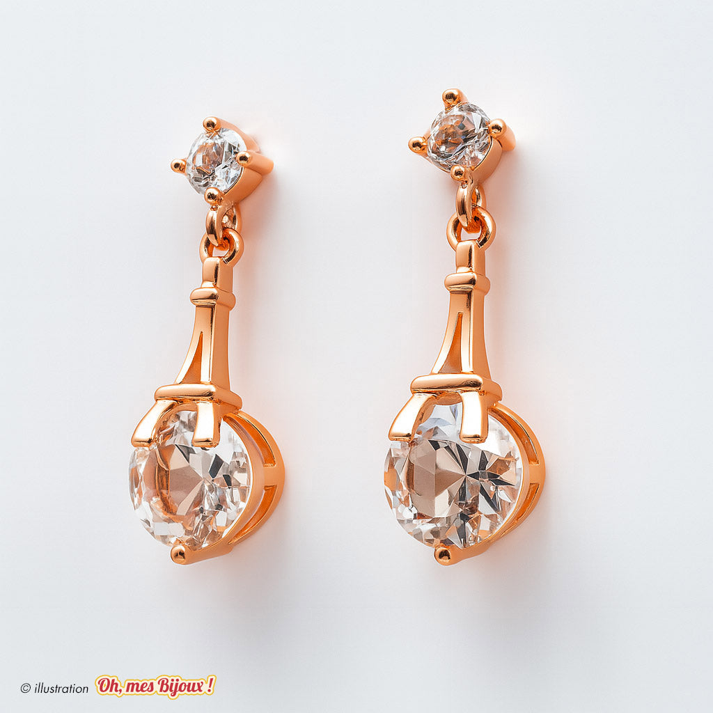 Boucles d’Oreilles Tour Eiffel avec Cristal Swarovski® Elements