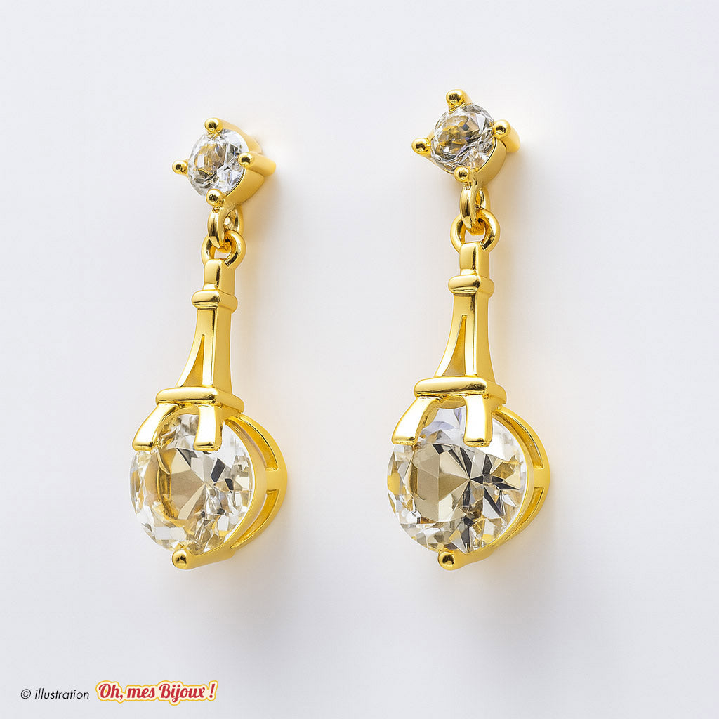 Boucles d’Oreilles Tour Eiffel avec Cristal Swarovski® Elements