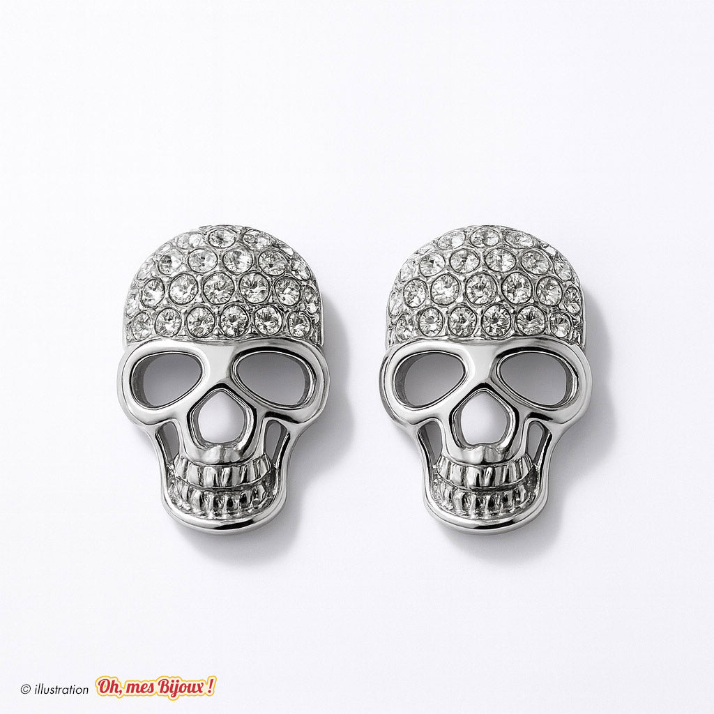 Boucles d'Oreilles Tête de Mort avec Cristal Swarovski® Elements Oh, mes Bijoux !