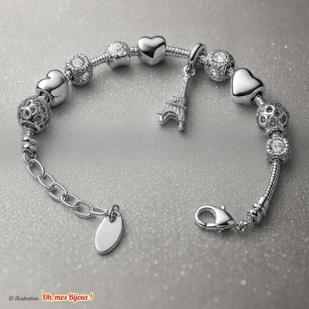 Bracelet avec 9 Charms avec Cristal Swarovski® Elements Oh, mes Bijoux !