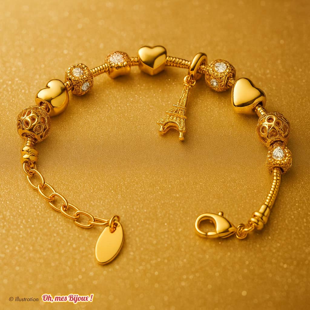 Bracelet avec 9 Charms avec Cristal Swarovski® Elements Oh, mes Bijoux !