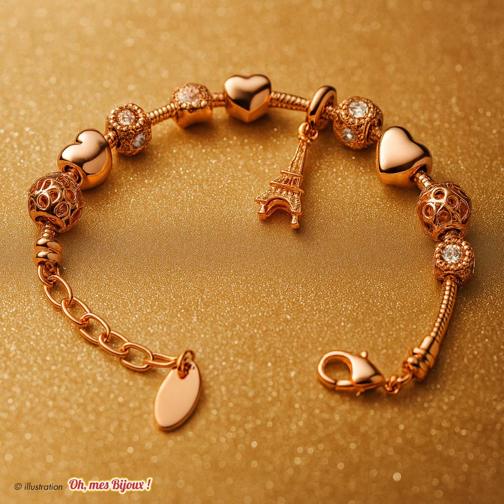 Bracelet avec 9 Charms avec Cristal Swarovski® Elements Oh, mes Bijoux !