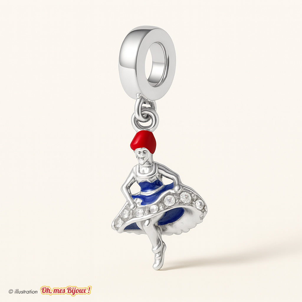 Charm French Cacan avec Cristal Swarovski® Elements pour Bracelet Oh, mes Bijoux !
