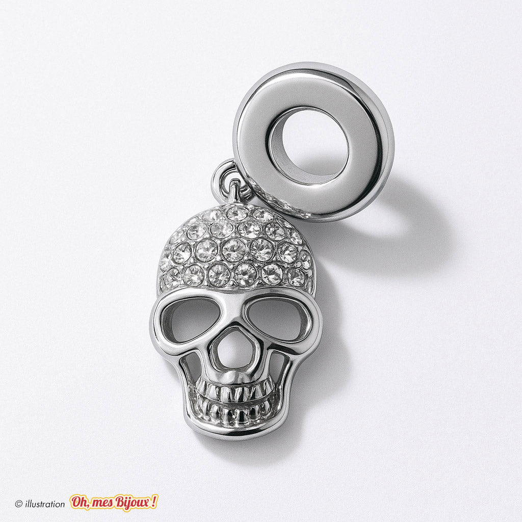 Charm Tête de Mort avec Cristal Swarovski® Elements pour Bracelet