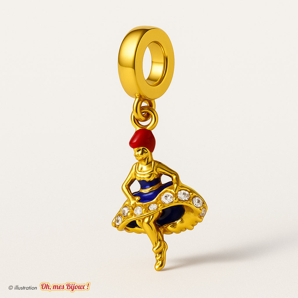 Charm French Cacan avec Cristal Swarovski® Elements pour Bracelet Oh, mes Bijoux !