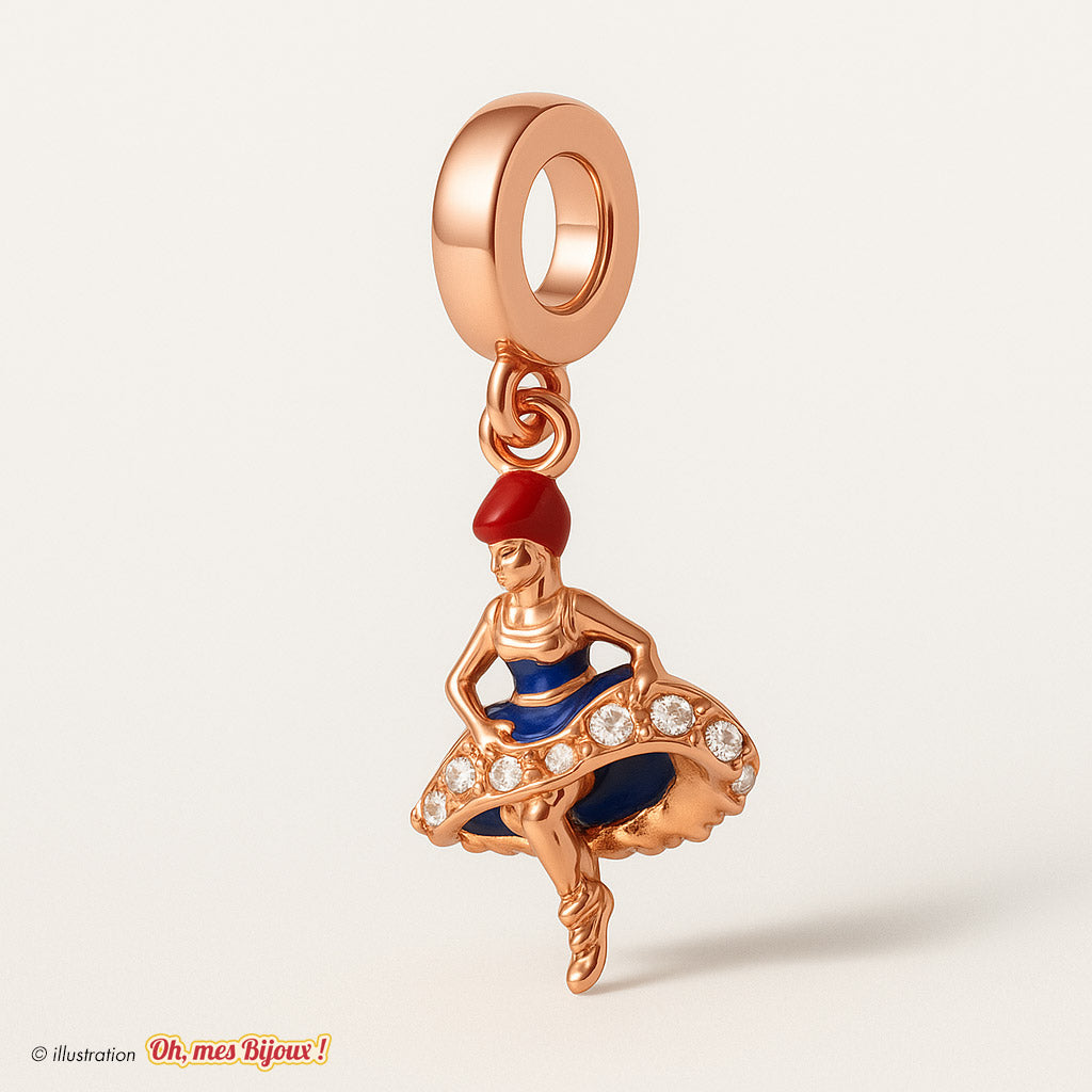 Charm French Cacan avec Cristal Swarovski® Elements pour Bracelet Oh, mes Bijoux !