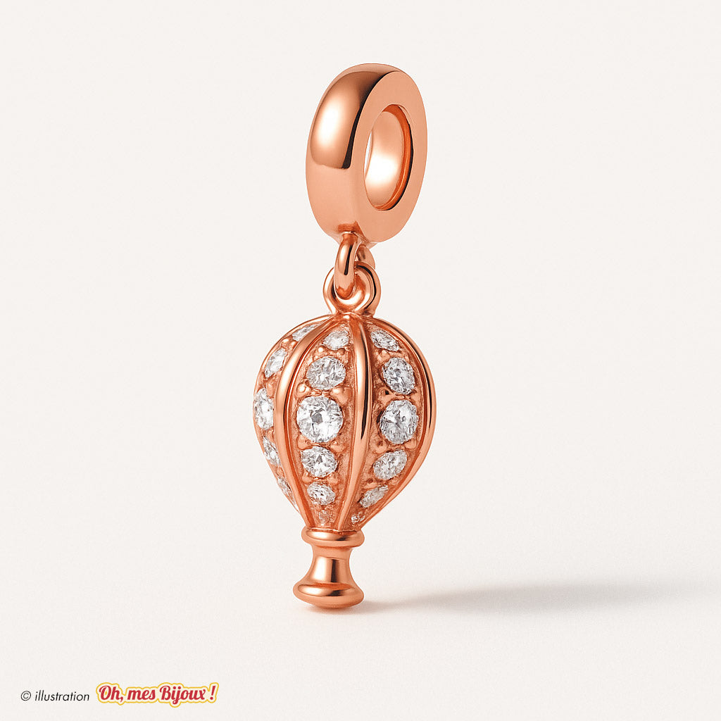 Charm Ballon Montgolfière avec Cristal Swarovski® Elements pour Bracelet Oh, mes Bijoux !