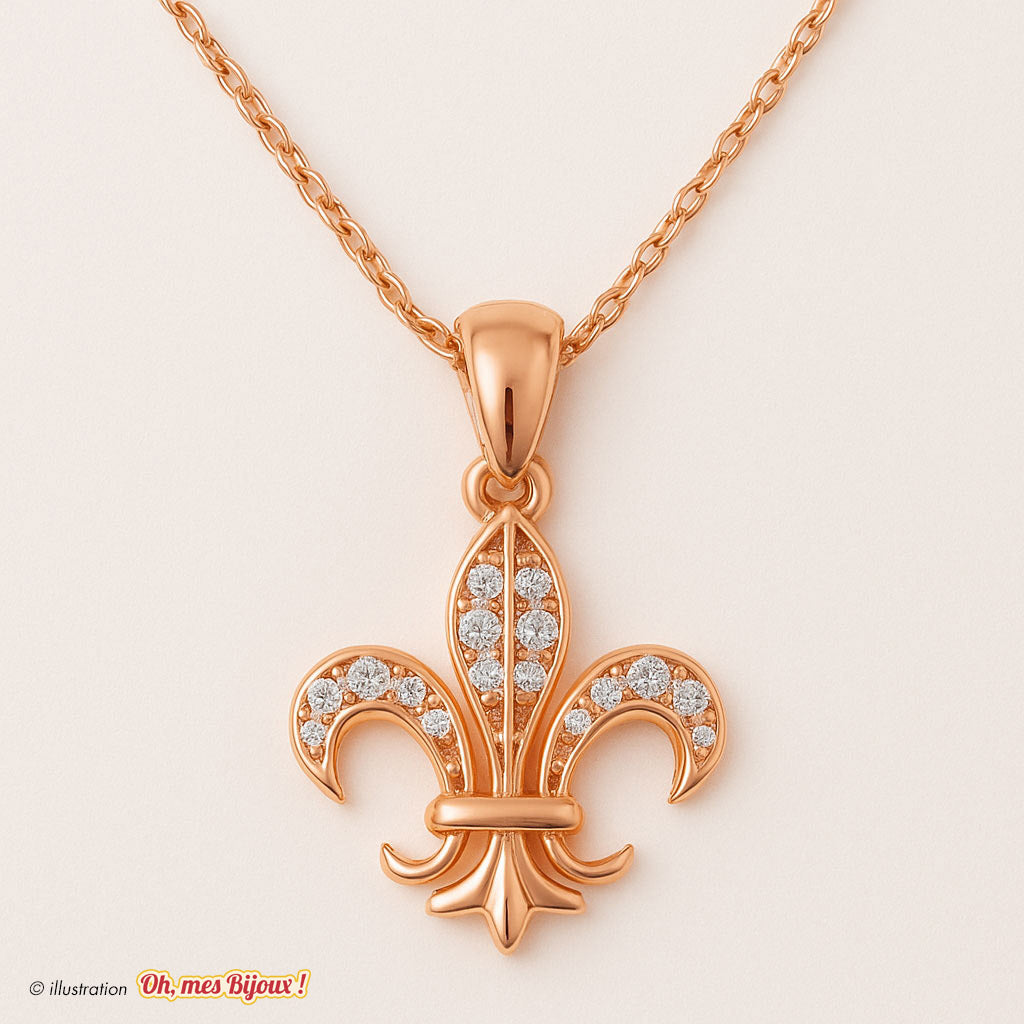 Collier avec Pendentif Fleur de Lys avec Cristal Swarovski® Elements Oh, mes Bijoux !
