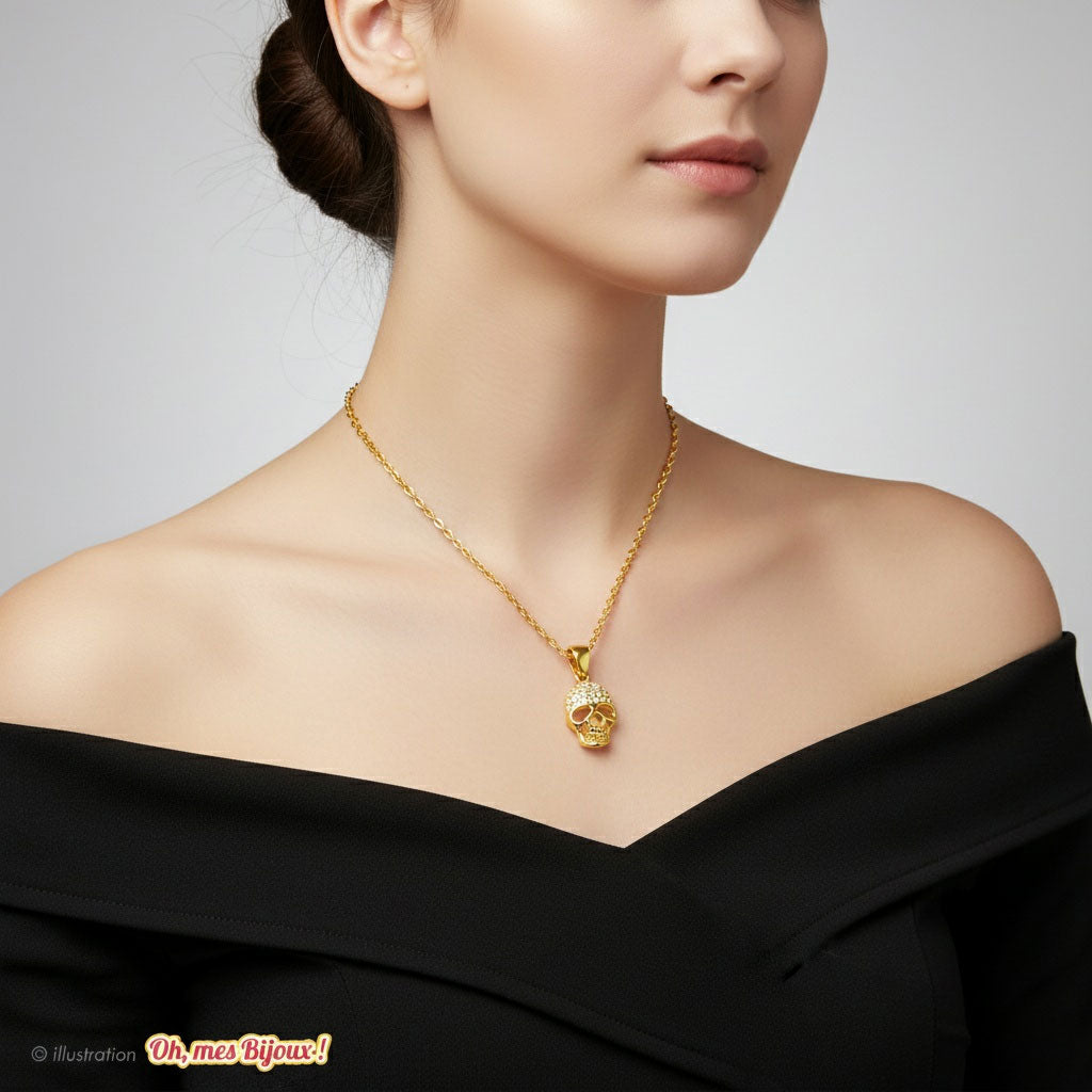 Collier avec Pendentif Tête de Mort – Swarovski® Elements