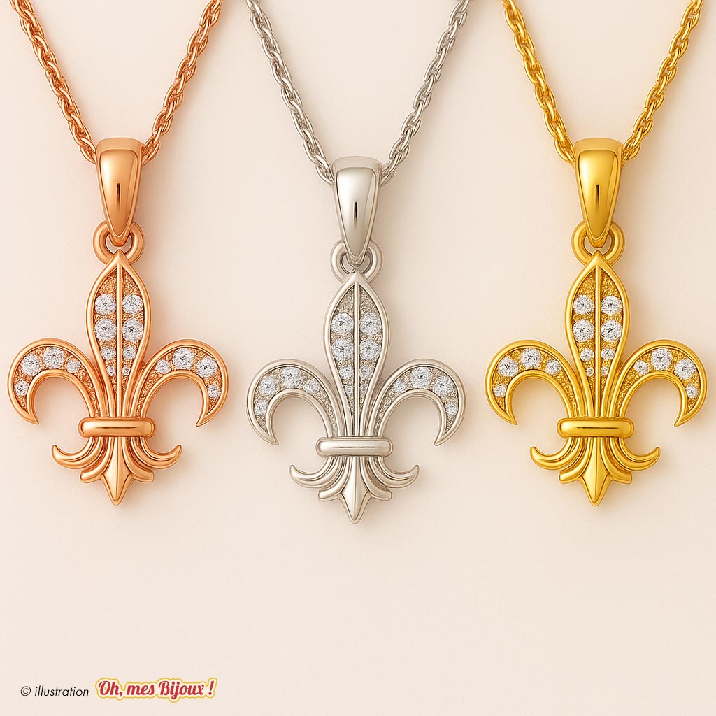 Collier avec Pendentif Fleur de Lys avec Cristal Swarovski® Elements Oh, mes Bijoux !