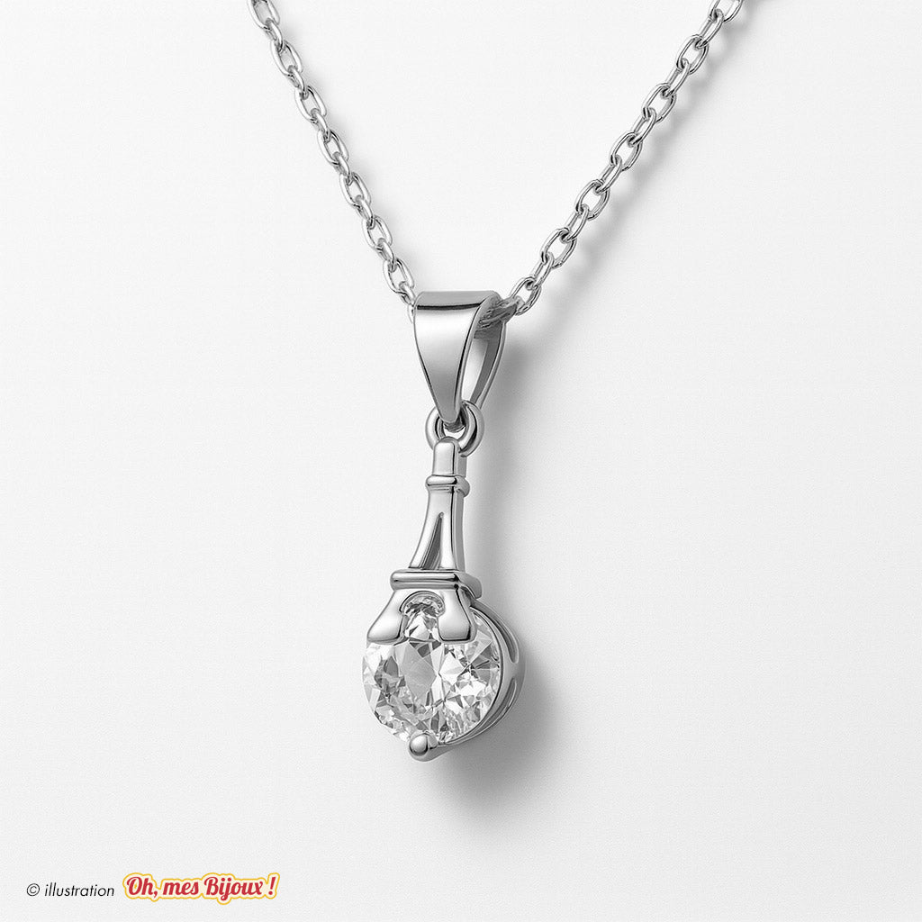 Collier avec Pendentif Tour Eiffel avec Cristal Swarovski® Elements