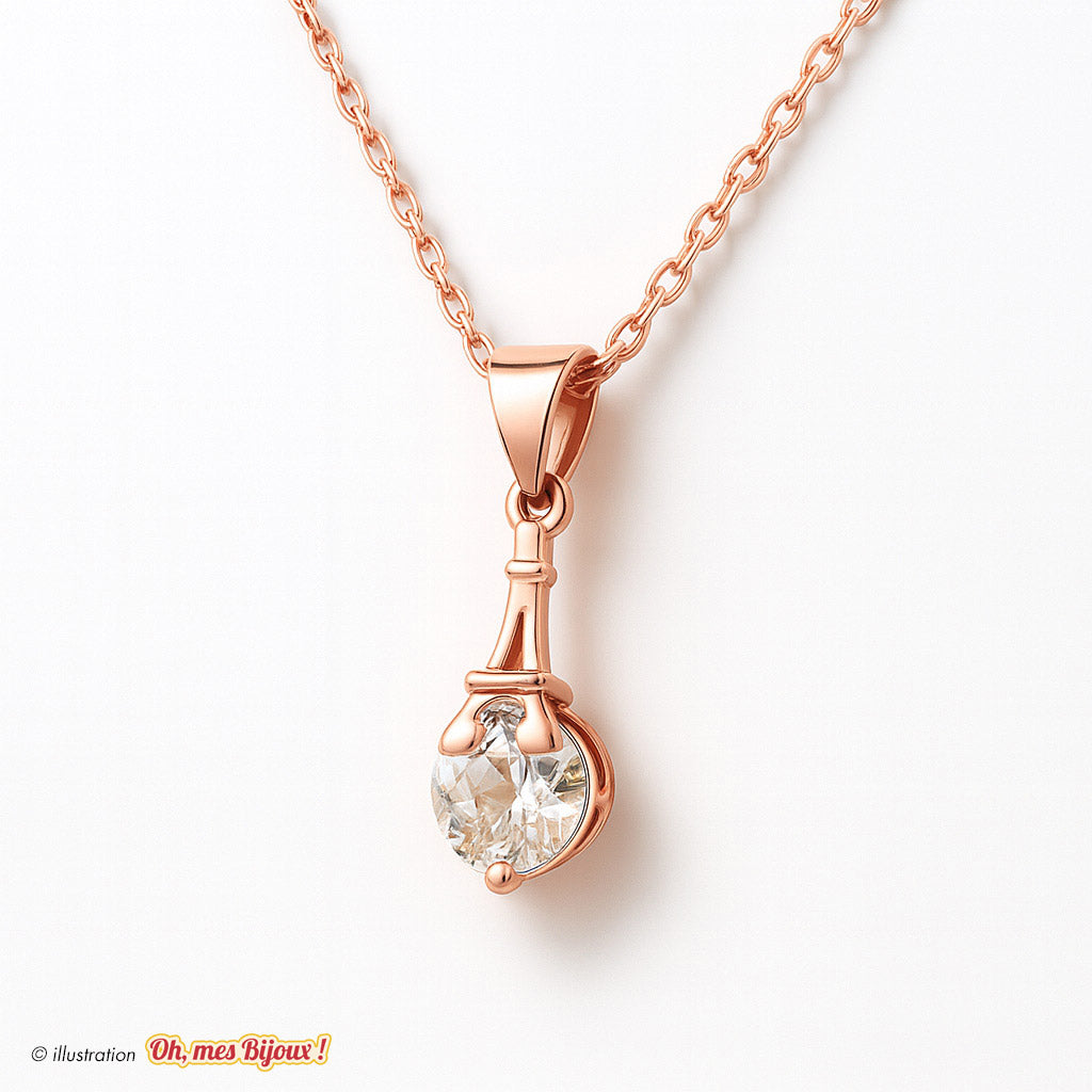 Collier avec Pendentif Tour Eiffel avec Cristal Swarovski® Elements