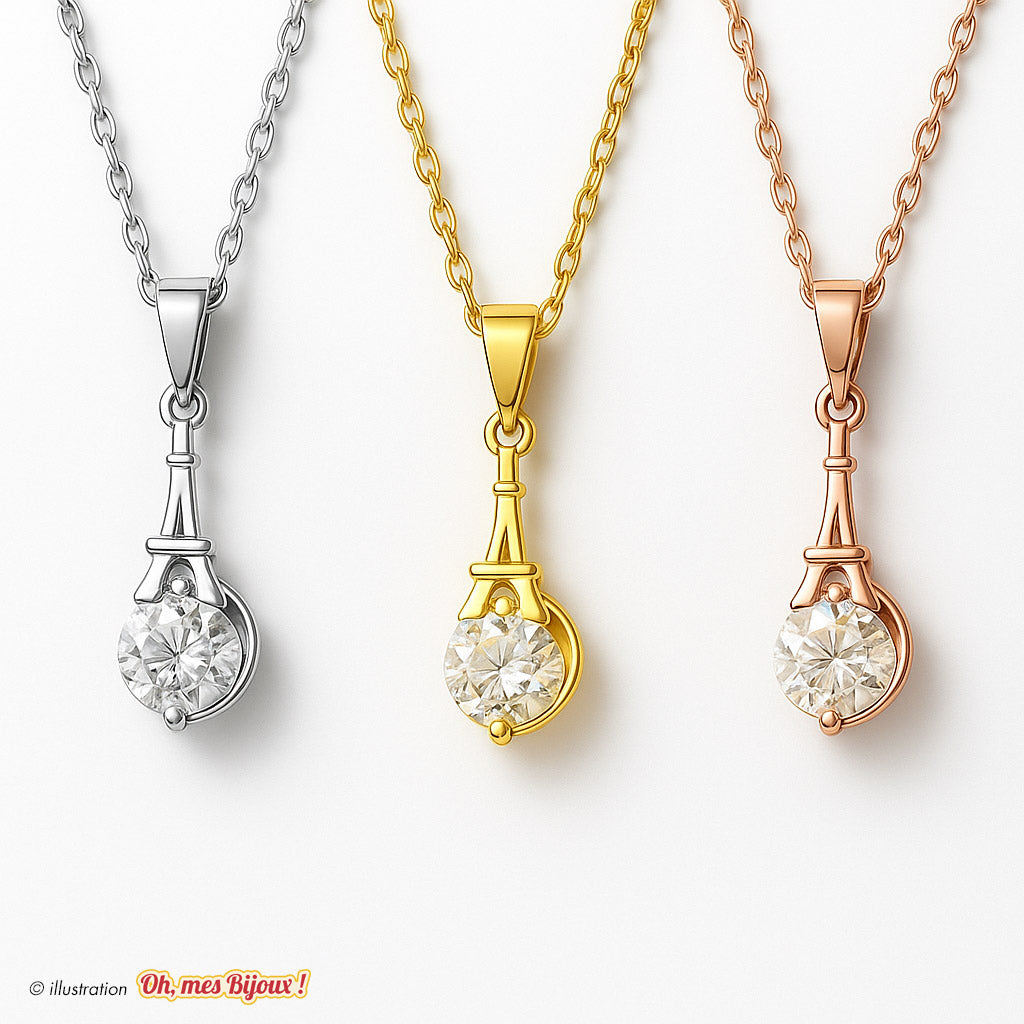 Collier avec Pendentif Tour Eiffel avec Cristal Swarovski® Elements